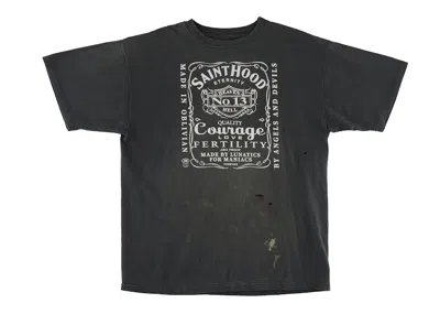 Pre-owned Neighborhood Men's  X Saint Mxxxxxx Sthd Heaven Hell T-shirt In Vintage Black
