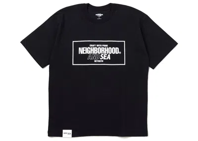 Pre-owned Neighborhood Men's  X Wind And Sea Short Sleeve Tee Shirt (ss23) In Black