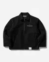 Neighborhood Melton Logo-emblem Zip-up Shirt Jacket In Black