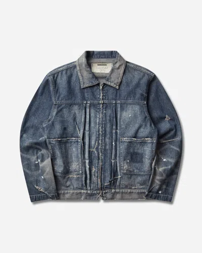Neighborhood Men S Savage Lw Denim Zip Jacket Indigo In Blue
