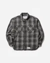 Neighborhood Men S Savage Tartan Check Longsleeve Shirt Gray / Saxe