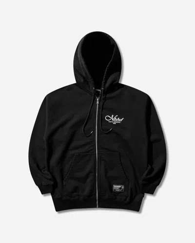 Neighborhood Staple Logo-print Cotton-fleece Zip-up Hoodie In Black