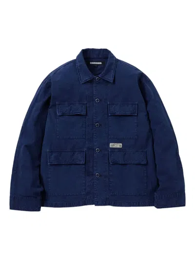 Neighborhood Multi-pocket Cotton Shirt Jacket In Gold