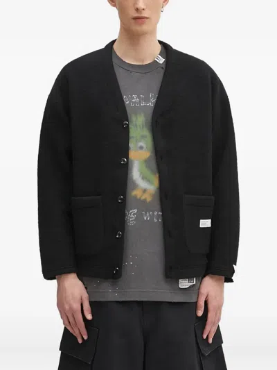 Neighborhood Patch-pocket Cardigan In Black