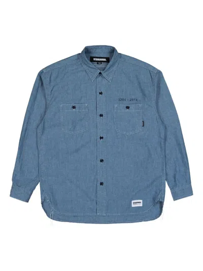 Neighborhood Patch-pocket Cotton Shirt In Blue