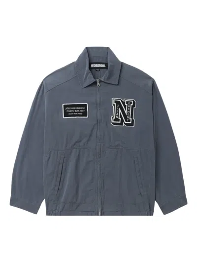 Neighborhood Patch-pocket Zip-up Jacket In Blue