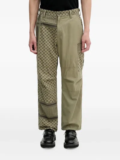 Neighborhood Patterned Cargo Pants In Green