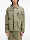 Neighborhood Shemagh Fatigue Printed Cotton-ripstop Jacket In Green