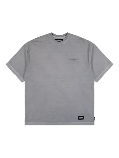 Neighborhood Pigment-dyed Crew-neck T-shirt In Gray