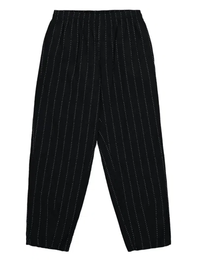 Neighborhood Pinstripe Trousers In Black