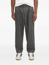 Neighborhood Pleated Checked Trousers In Gray