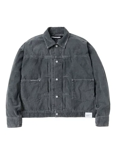 Neighborhood Pleated Corduroy Jacket In Gray