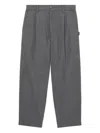 Neighborhood Pleated-pocket Cuffed Trousers In Gray