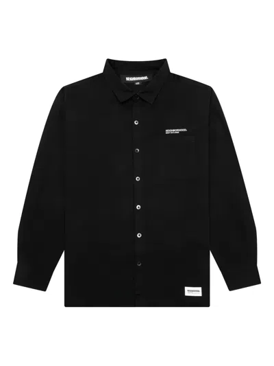 Neighborhood Pocket-detail Long-sleeve Shirt In Black