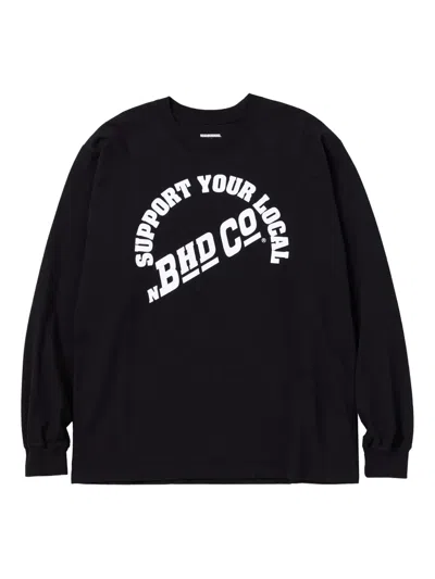 Neighborhood Printed Long-sleeve T-shirt In Black