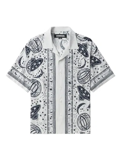 Neighborhood Printed Short-sleeve Shirt In White