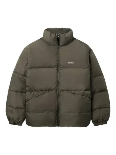 Neighborhood Quilted High-neck Jacket In Green