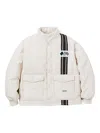 Neighborhood Racing-stripe Quilted Jacket In Neutral