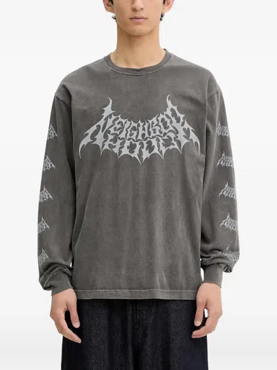 Neighborhood Rat-graphic Long-sleeve T-shirt In Gray