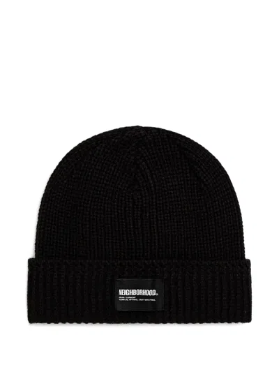 Neighborhood Ribbed Beanie In Black