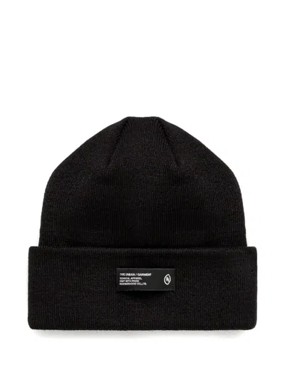 Neighborhood Ribbed Beanie In Black