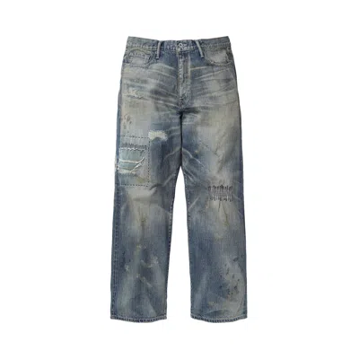 Pre-owned Neighborhood Savage Denim Dp Wide Pants 'indigo' | Blue | Men's Size Xl