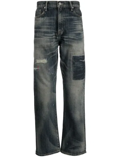 Neighborhood Savage Ripped Jeans In Blue