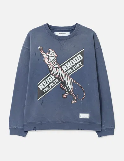 Neighborhood Savage Sweat Shirt Long Sleeve In Blue