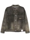 Neighborhood Washed-effect Denim Jacket In Braun