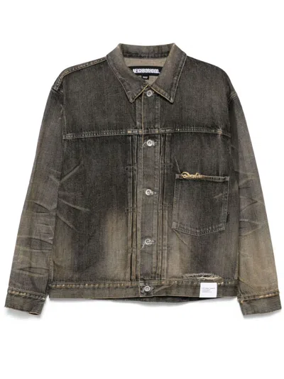 NEIGHBORHOOD DISTRESSED-EFFECT DENIM JACKET