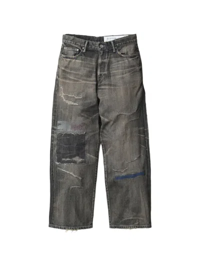 Neighborhood Savage Wide-leg Jeans In Gray