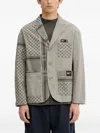 Neighborhood Shemagh Patchwork Blazer In Gray