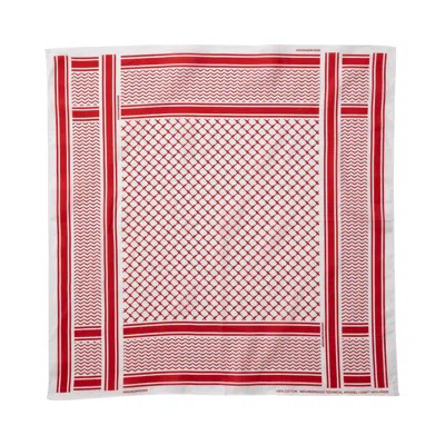 Pre-owned Neighborhood Shemagh Pattern Bandana 'white/red' | Men's Size Onesize