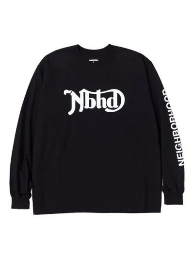 Neighborhood Sleeve-detail Crew-neck Sweatshirt In Black