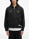 Neighborhood Souvenir Embroidered-detail Zip-up Shirt Jacket In Black