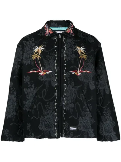 Neighborhood Souvenir Jacquard Shirt Jacket In Black