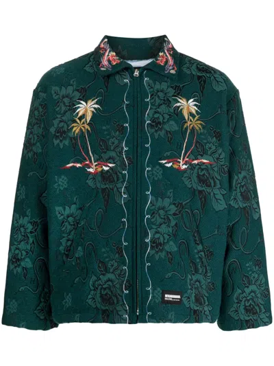 Neighborhood Souvenir Jacquard Shirt Jacket In Green