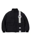 Neighborhood Stripe-detail Padded Jacket In Black