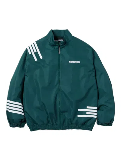 Neighborhood Stripe-detail Sport Jacket In Green