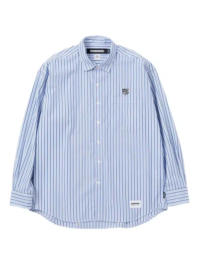 Neighborhood Stripe-pattern Embroidered Shirt In Blue