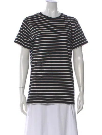 Pre-owned Neighborhood Striped Crew Neck T-shirt In Black