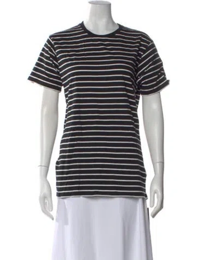 Pre-owned Neighborhood Striped Crew Neck T-shirt In Black