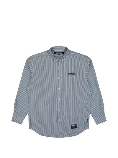 Neighborhood Striped Long-sleeve Cotton Shirt In Gray