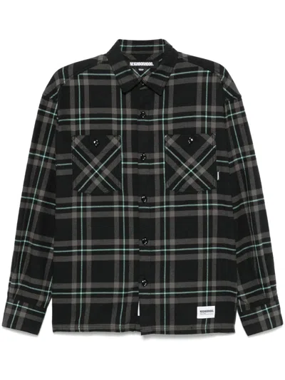 Neighborhood Tartan-check Shirt In Black