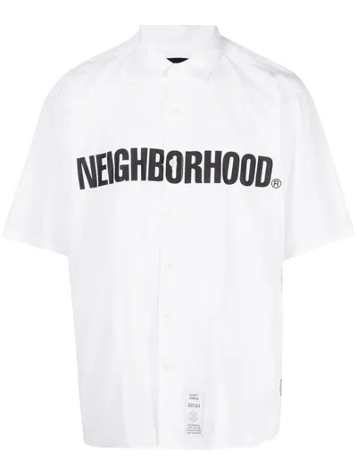 Neighborhood Logo-print Short-sleeved Shirt In White
