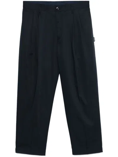 Neighborhood Tuck Tapered Trousers In Black