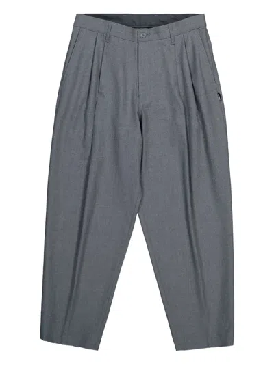 Neighborhood Two Tuck Pleated-pocket Trousers In Gray