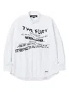 Neighborhood Warped-effect Graphic-print Shirt In White