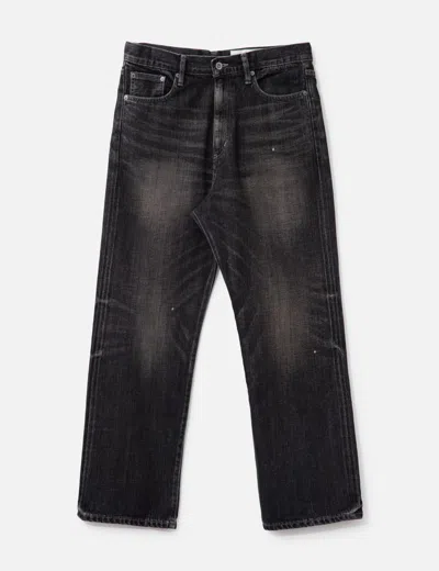 Neighborhood Washed Denim Dp Basic Pants In Black