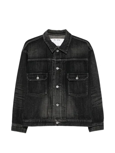 Neighborhood Washed Denim Jacket In Black